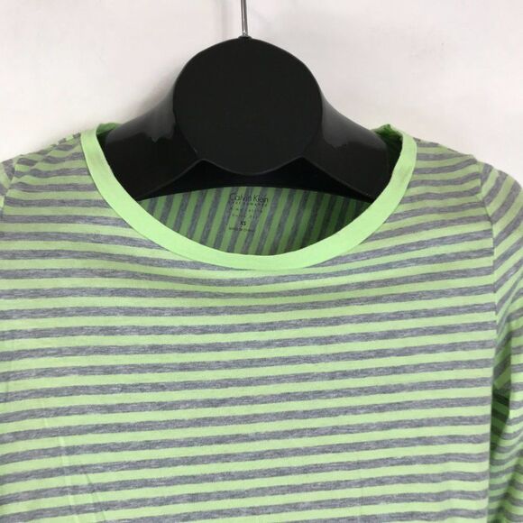 Calvin Klein Performance Open Back Striped Tee Women’s XS Quick Dry Pima Cotton - Picture 2 of 12